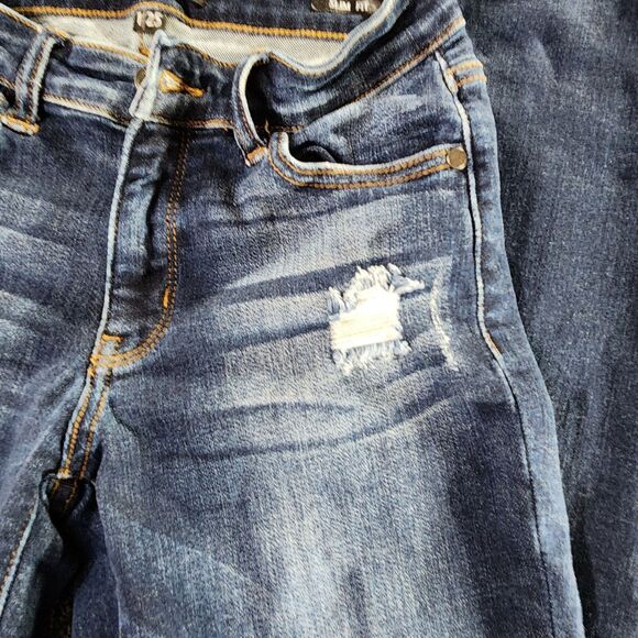 Judy Blue Womens Jeans 1/25 Blue Denim Slim Fit Distressed Dark Wash Designer - Picture 6 of 16